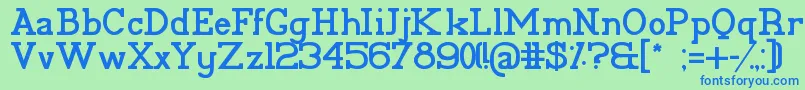 フォントPelidaBold – 青い文字は緑の背景です。