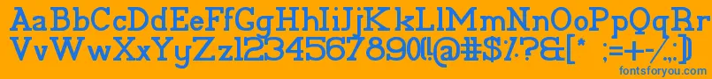 フォントPelidaBold – オレンジの背景に青い文字