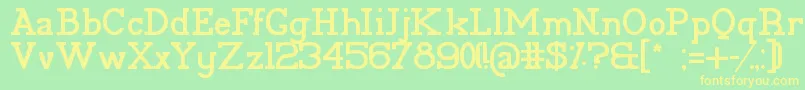 PelidaBold Font – Yellow Fonts on Green Background