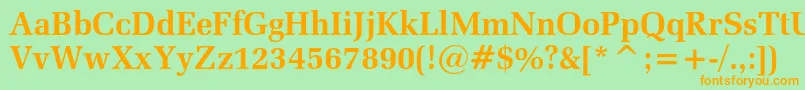 Zapfelliptical711cbtBold-Schriftart – Orangefarbene Schriften auf grünem Hintergrund