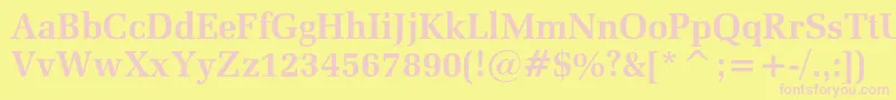 Zapfelliptical711cbtBold Font – Pink Fonts on Yellow Background