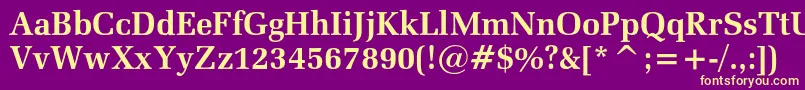 Zapfelliptical711cbtBold Font – Yellow Fonts on Purple Background