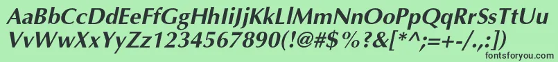 フォントAgopuscBolditalic – 緑の背景に黒い文字