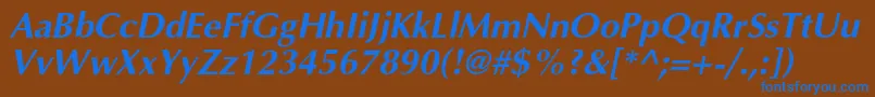 AgopuscBolditalic Font – Blue Fonts on Brown Background