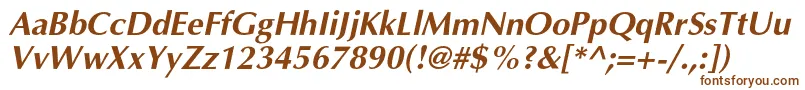 AgopuscBolditalic-fontti – ruskeat fontit valkoisella taustalla