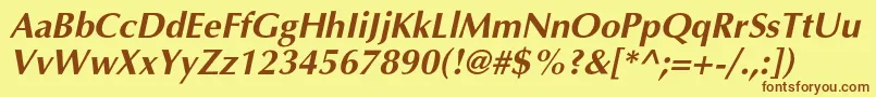 AgopuscBolditalic Font – Brown Fonts on Yellow Background