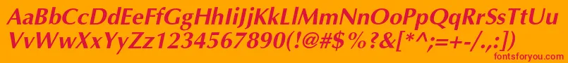 AgopuscBolditalic Font – Red Fonts on Orange Background
