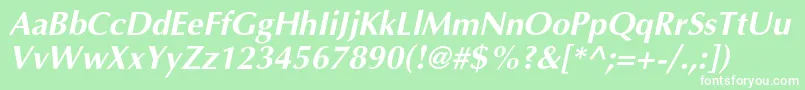 AgopuscBolditalic Font – White Fonts on Green Background