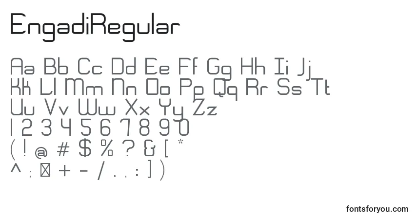 EngadiRegularフォント–アルファベット、数字、特殊文字
