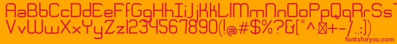 フォントEngadiRegular – オレンジの背景に赤い文字