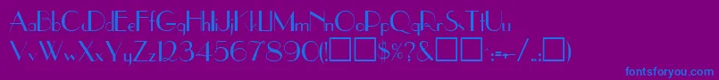 UpperEastsideRegular Font – Blue Fonts on Purple Background