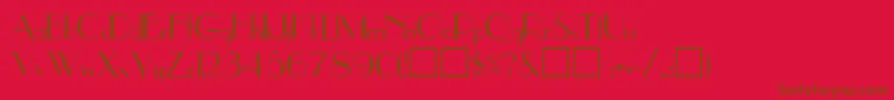 フォントUpperEastsideRegular – 赤い背景に茶色の文字