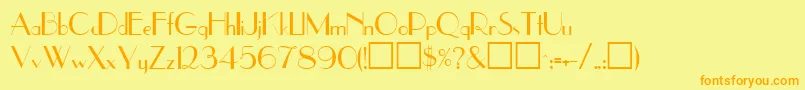 Fonte UpperEastsideRegular – fontes laranjas em um fundo amarelo