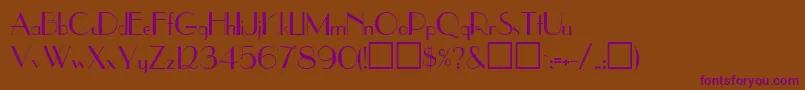 Czcionka UpperEastsideRegular – fioletowe czcionki na brązowym tle