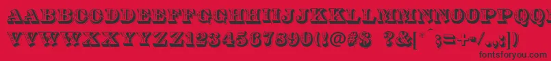 DsDiamondInlay Font – Black Fonts on Red Background