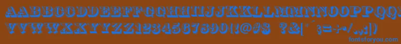 DsDiamondInlay Font – Blue Fonts on Brown Background