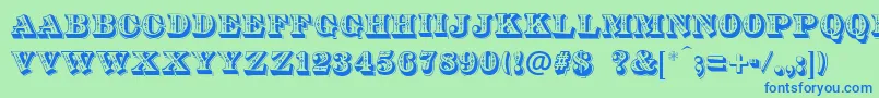 DsDiamondInlay Font – Blue Fonts on Green Background