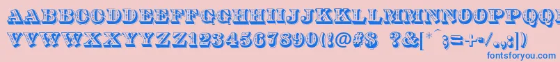 DsDiamondInlay Font – Blue Fonts on Pink Background