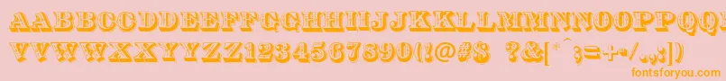 DsDiamondInlay Font – Orange Fonts on Pink Background