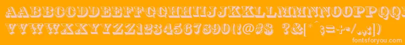 DsDiamondInlay Font – Pink Fonts on Orange Background