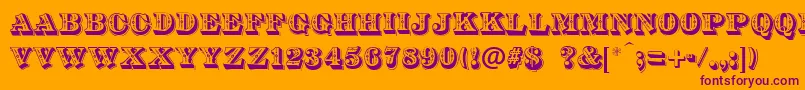DsDiamondInlay Font – Purple Fonts on Orange Background