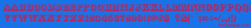 DsDiamondInlay Font – Red Fonts on Blue Background