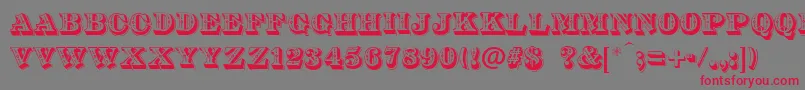 DsDiamondInlay Font – Red Fonts on Gray Background