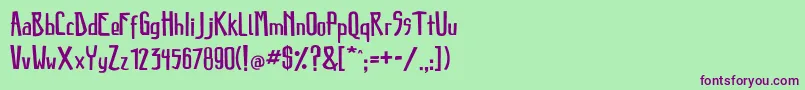 Destroyer Font – Purple Fonts on Green Background
