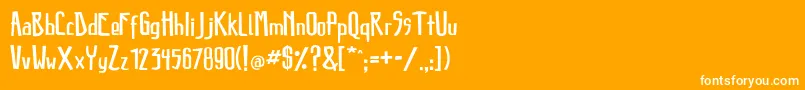 フォントDestroyer – オレンジの背景に白い文字