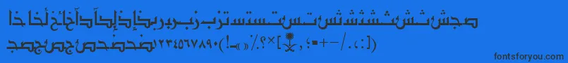AymShurooq03 Font – Black Fonts on Blue Background
