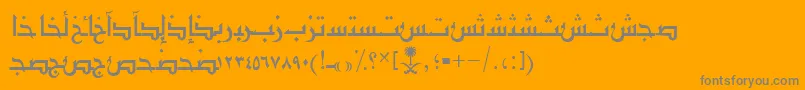 AymShurooq03-fontti – harmaat kirjasimet oranssilla taustalla