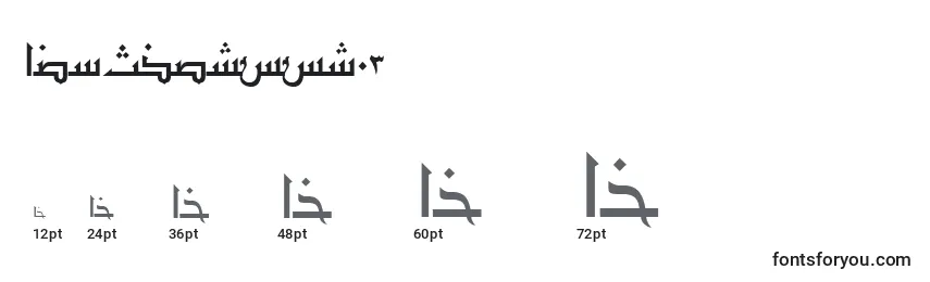 Größen der Schriftart AymShurooq03