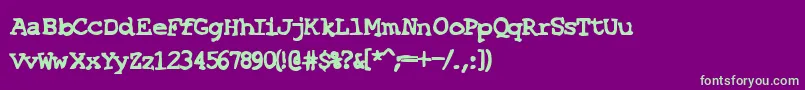 SfEspionageHeavy Font – Green Fonts on Purple Background