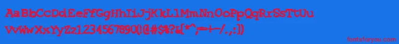 Weitere Informationen zur SfEspionageHeavy-Schriftart SfEspionageHeavy-Schriftart – Rote Schriften auf blauem Hintergrund
