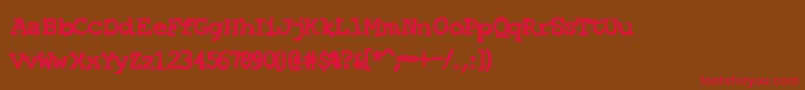 SfEspionageHeavy-Schriftart – Rote Schriften auf braunem Hintergrund