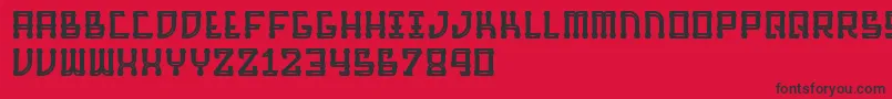 フォントBarqueInline – 赤い背景に黒い文字