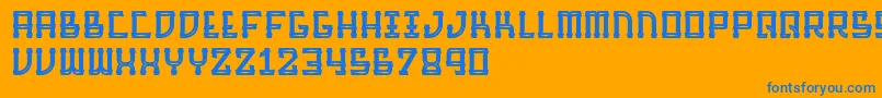 フォントBarqueInline – オレンジの背景に青い文字
