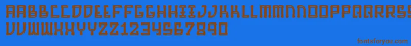 BarqueInline-fontti – ruskeat fontit sinisellä taustalla