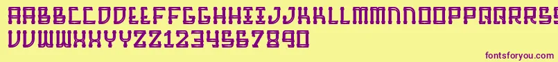 BarqueInline Font – Purple Fonts on Yellow Background