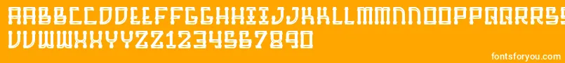 フォントBarqueInline – オレンジの背景に白い文字