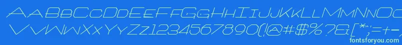 ArchitextItalic-Schriftart – Grüne Schriften auf blauem Hintergrund