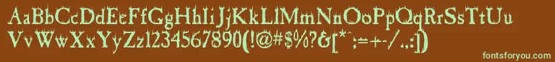 CheapFire Font – Green Fonts on Brown Background