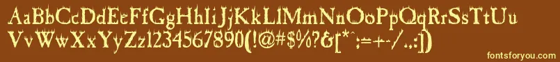 CheapFire Font – Yellow Fonts on Brown Background