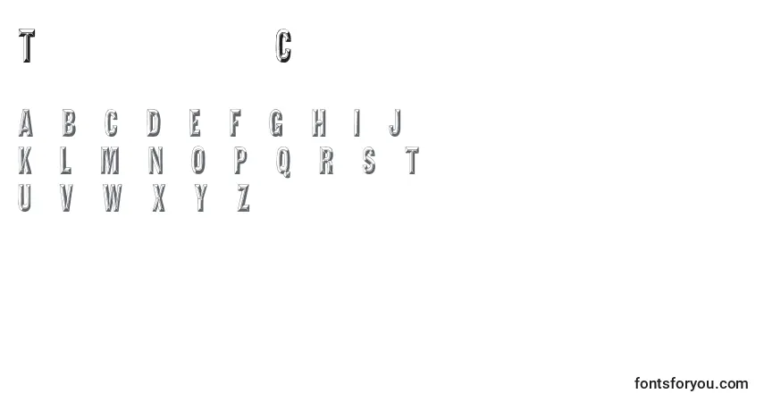 A fonte TejaratchiCn – alfabeto, números, caracteres especiais