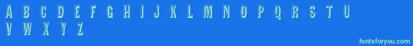 TejaratchiCn-Schriftart – Grüne Schriften auf blauem Hintergrund