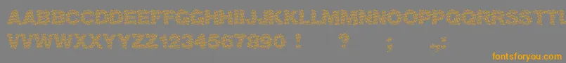フォントViktoria – オレンジの文字は灰色の背景にあります。