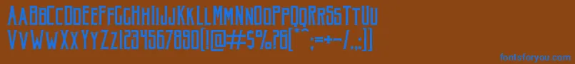 AkuraPopo Font – Blue Fonts on Brown Background