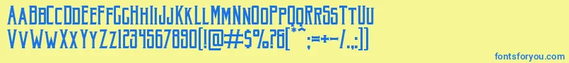 AkuraPopo Font – Blue Fonts on Yellow Background