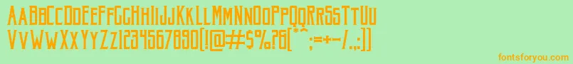 AkuraPopo Font – Orange Fonts on Green Background