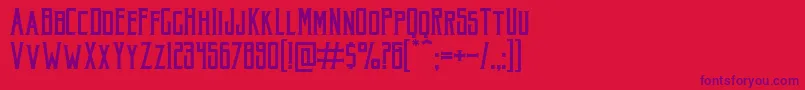 AkuraPopo-Schriftart – Violette Schriften auf rotem Hintergrund